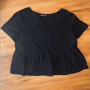 SHEIN Black V-Neck Top